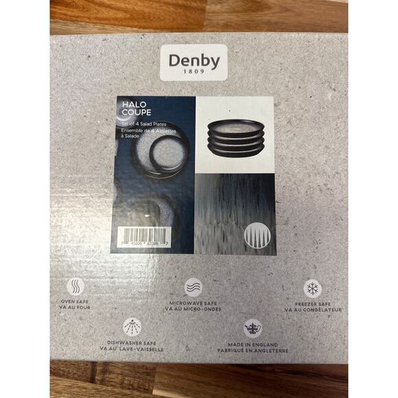 Denby Halo Coupe Salad Plate 8 in New IN Box Set of 4 - Picture 3 of 5